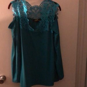Joan Boyce lace trimmed top